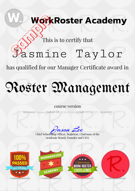 Roster Management Award